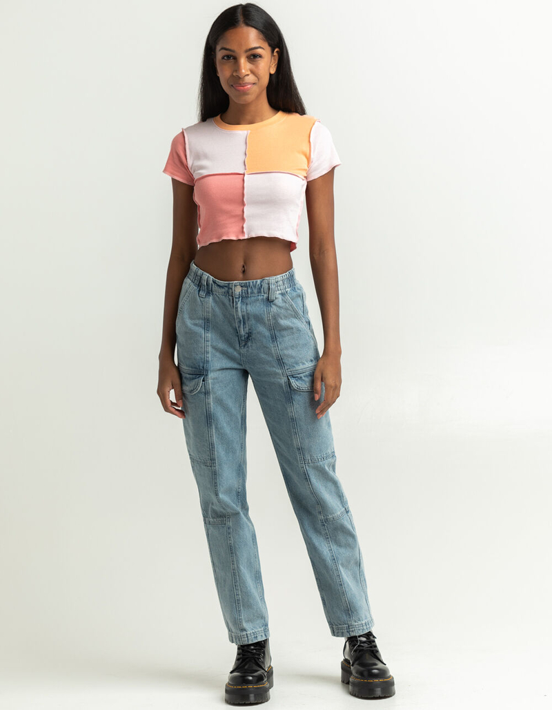 RSQ Womens Blocked Exposed Seam Tee image number 3