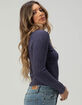 FULL TILT Womens Rib Long Sleeve Henley Top image number 3