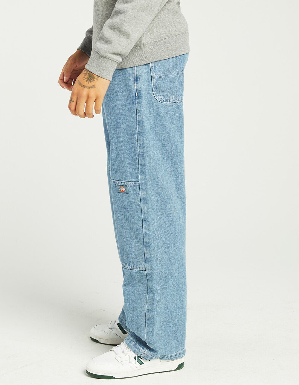 DICKIES Double Knee Loose Fit Mens Jeans - LIGHT INDIGO - 38x32