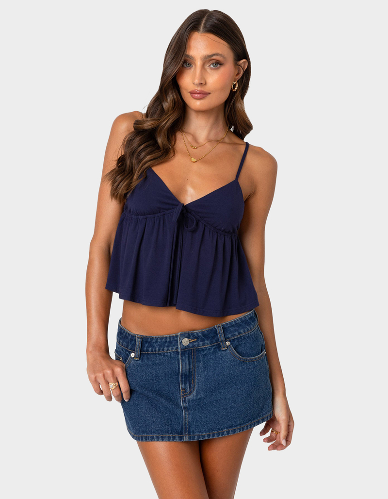 EDIKTED Sunrise Babydoll Tank Top NAVY Tillys EDIKTED Sunrise Babydoll Tank Top NAVY Tillys