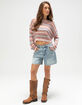 FULL TILT Multi Stripe Womens Mesh Sweater image number 2