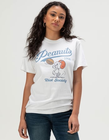 RIOT SOCIETY x Peanuts Snoopy Football Womens Tee Primary Image