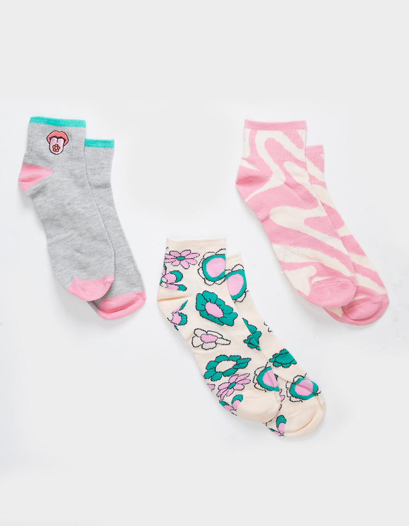 FULL TILT 3 Pack Psychedelic Womens Socks image number 0