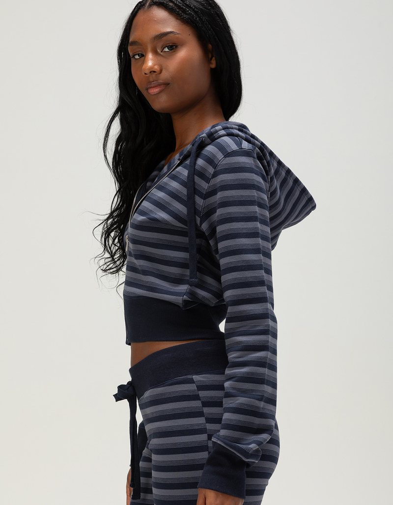 TILLYS Womens Stripe Zip-Up Hoodie image number 2