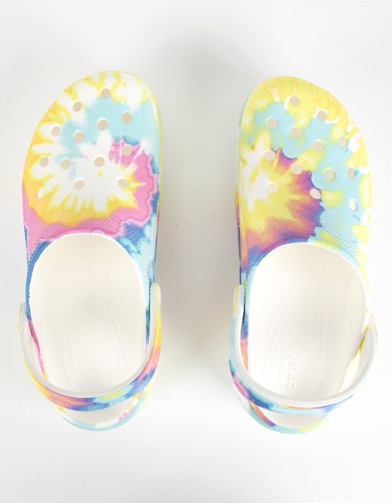 CROCS Classic Platform Tie Dye Graphic Womens Clogs image number 1