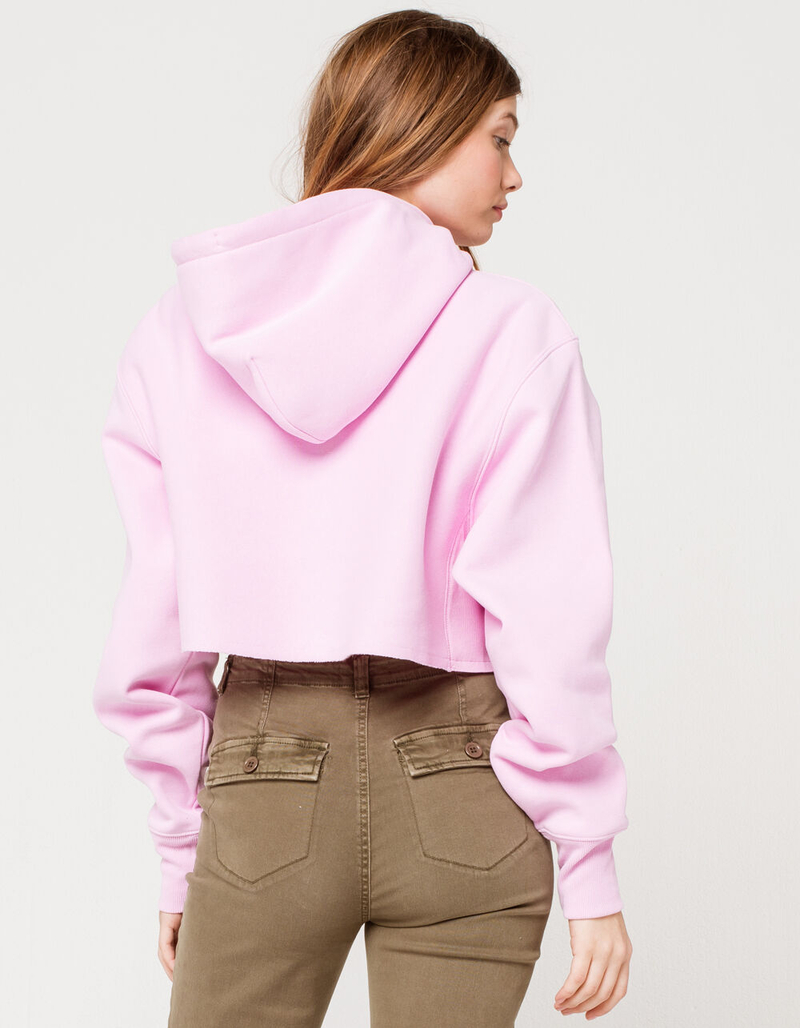 CHAMPION Reverse Weave Womens Pink Crop Hoodie image number 2