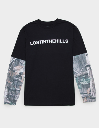 LOST IN THE HILLS Mens Long Sleeve 2fer Tee Alternative Image