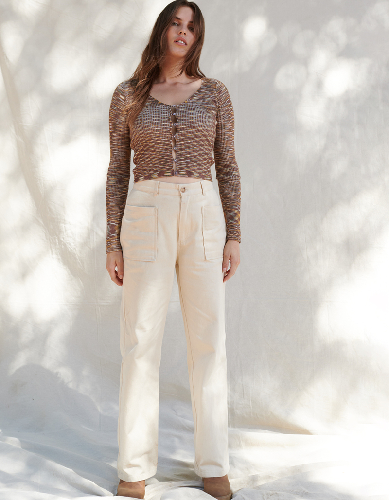 WEST OF MELROSE Womens Utility Wide Leg Pants image number 1