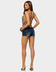 EDIKTED Birde Stretchy Denim Micro Shorts image number 4