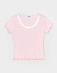 RSQ Girls Pointelle Lace Trim Top image number 2
