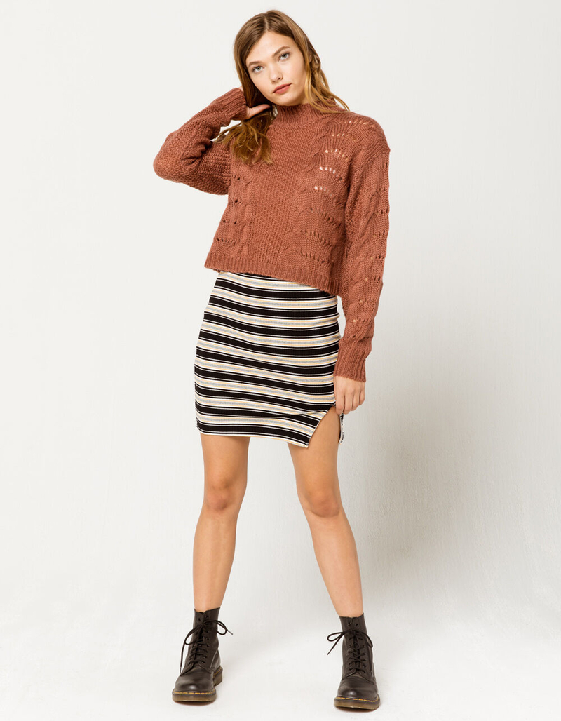 FULL TILT Stripe Bodycon Mini Skirt image number 0