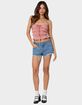 EDIKTED Lanna Gingham Elastic Scrunch Top image number 5