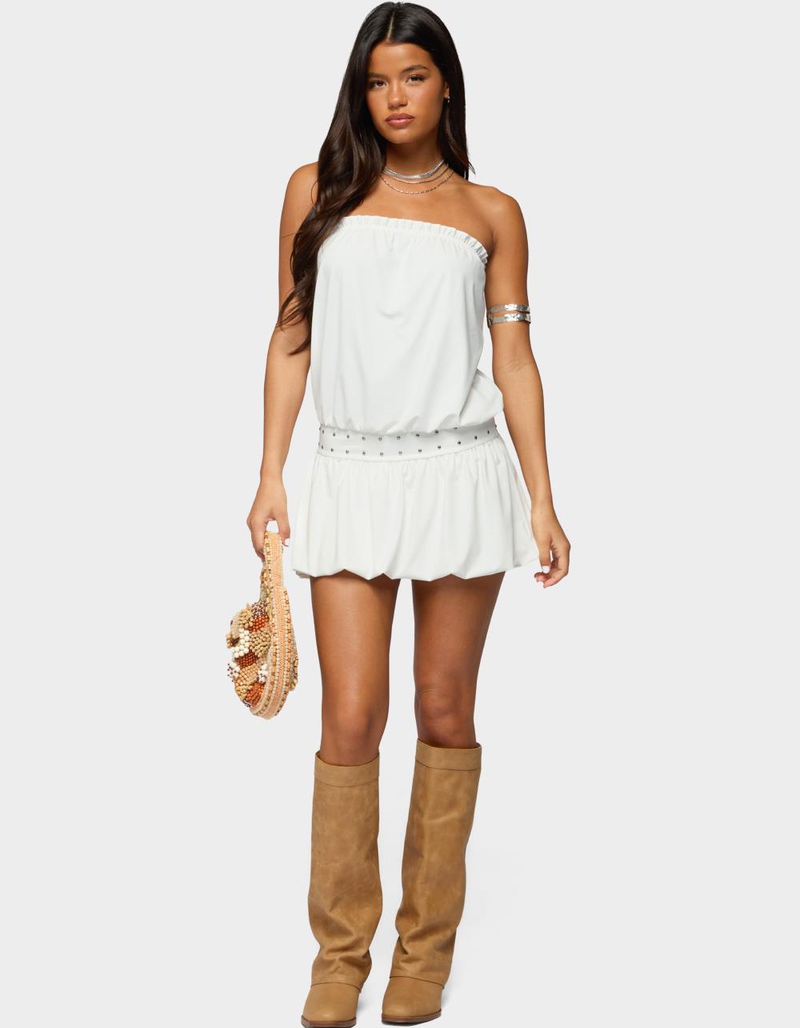 EDIKTED Layton Studded Strapless Bubble Mini Dress image number 4