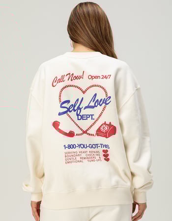 THE MAYFAIR GROUP Self Love Womens Oversized Crewneck Sweatshirt Primary Image