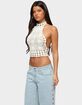 EDIKTED Backless Crochet High Neck Halter Top image number 2