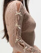 FULL TILT Textured Bow Womens Long Sleeve Top image number 2