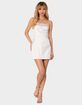 EDIKTED Fem Fold Over Satin Mini Dress image number 3