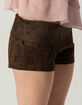 WEST OF MELROSE Womens Fold Over Paisley Micro Shorts image number 2