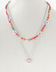 FULL TILT Layered Beaded Flower & Heart Necklace  image number 2