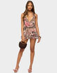 EDIKTED Aleena Floral Leopard Halter Mini Dress image number 5