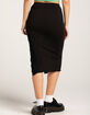 FULL TILT Ruched Side Slit Womens Midi Skirt image number 4