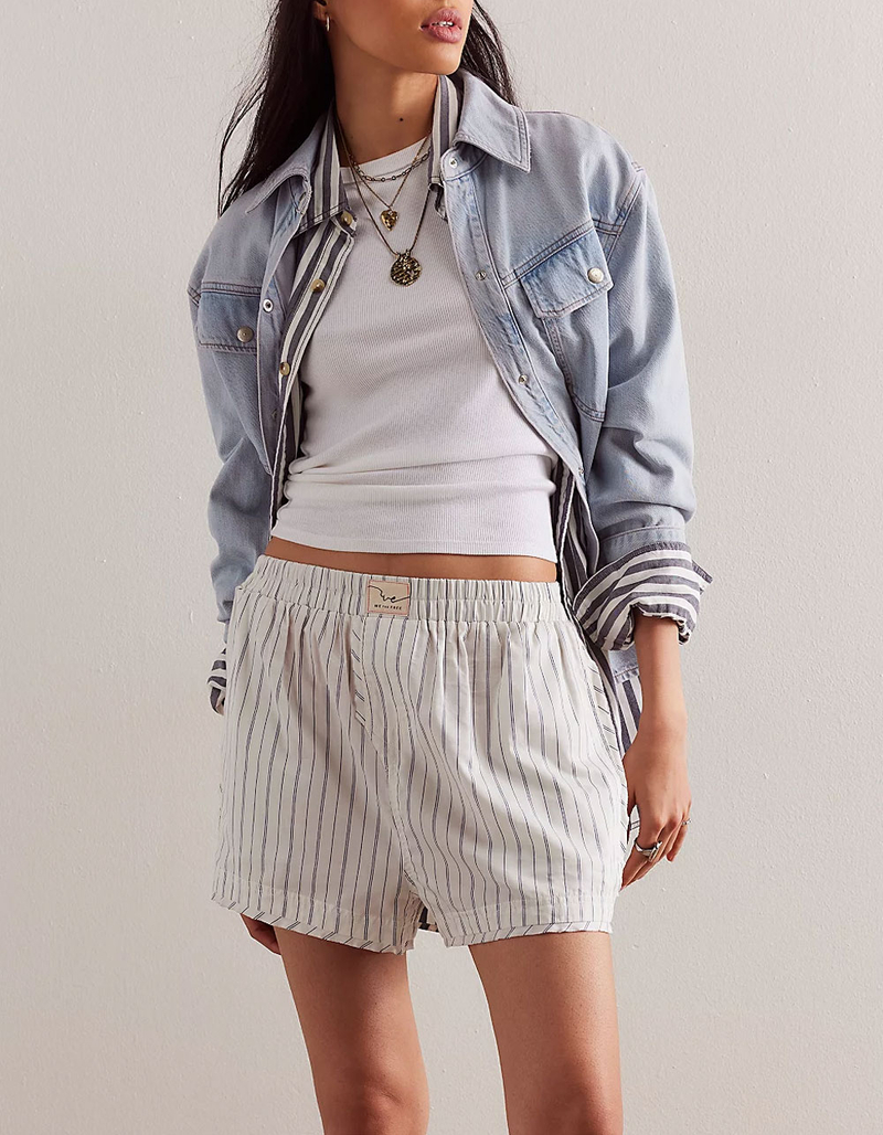 FREE PEOPLE Day To Day Womens Striped Boxer Shorts image number 7