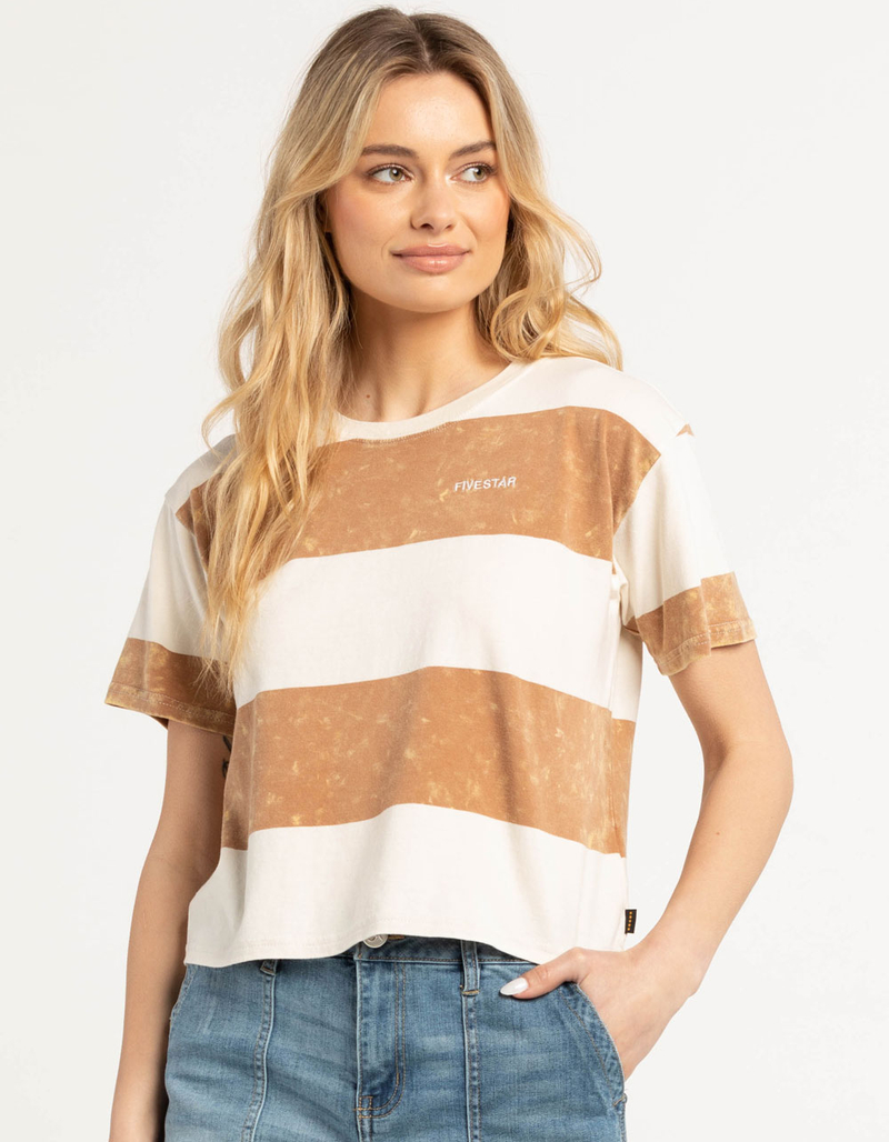 FIVESTAR GENERAL CO. Stripe Crop Womens Tee image number 0
