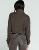 FULL TILT Basic Turtleneck Womens Charcoal Crop Sweater image number 3