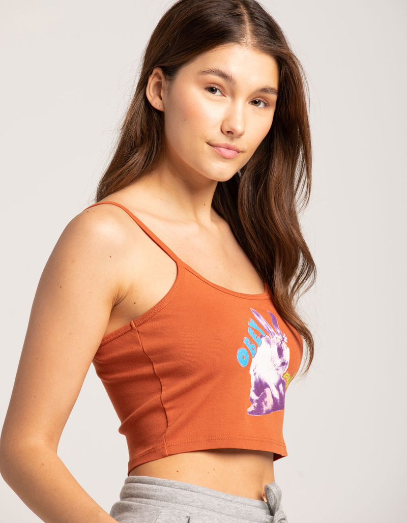 OBEY Bunny Rabbit Womens Crop Tank Top image number 1