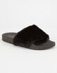 QUPID Faux Fur Black Womens Sandals image number 1