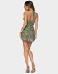 EDIKTED Bekka Beaded Mesh Halter Mini Dress image number 3