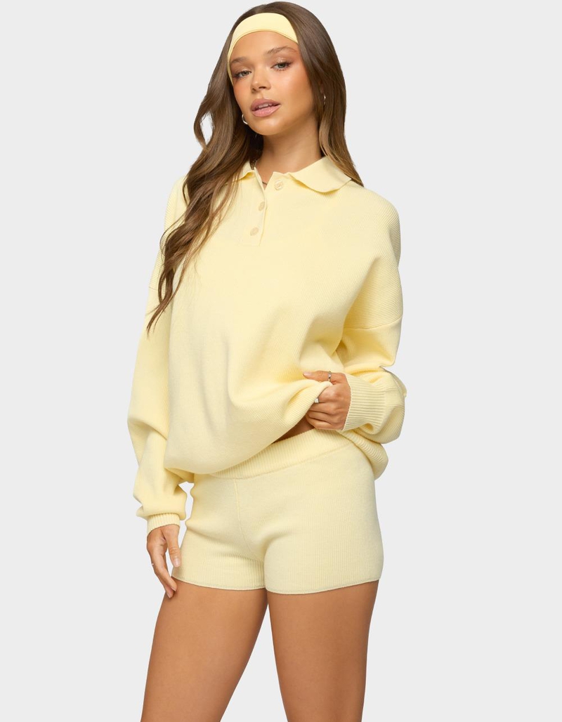 EDIKTED Lorie Oversized Knit Polo Sweater image number 1