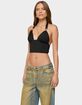 EDIKTED Aiva Backless Plunge Neck Halter Top image number 2