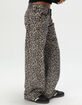 BDG Urban Outfitters Kayla Low Rider Womens Low Rise Leopard Print Baggy Jeans image number 3