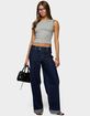 EDIKTED Cuffed Low Rise Straight Leg Jeans image number 5