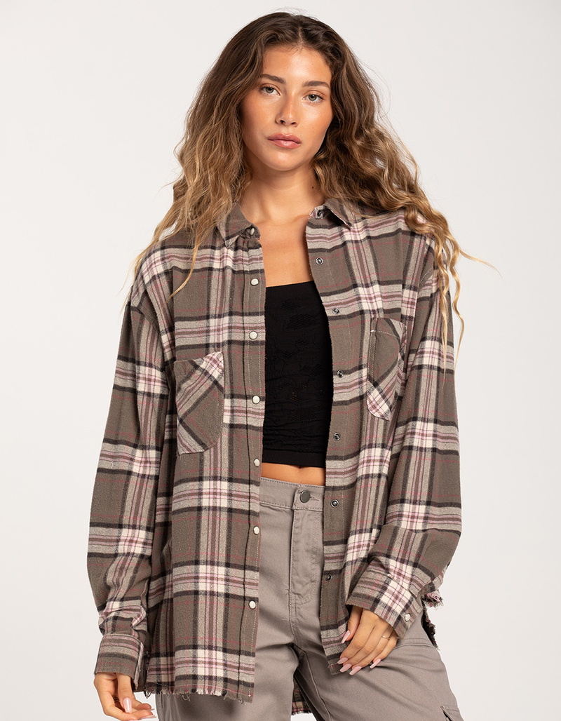 RSQ Womens Raw Edge Vintage Flannel image number 0