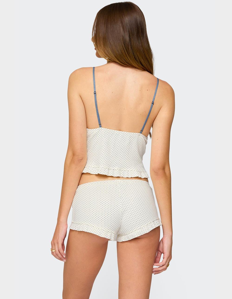 EDIKTED Avalon Dotted Pointelle Ruffle Tank Top image number 4