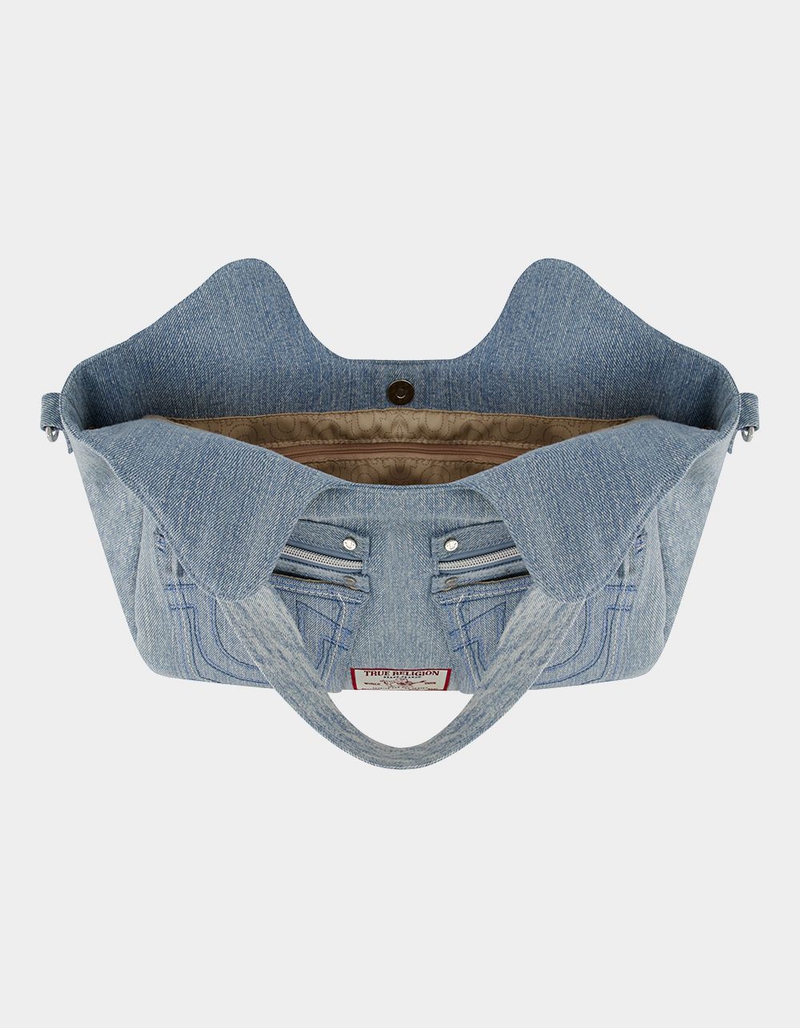 TRUE RELIGION Horseshoe Stitch Denim Satchel Bag image number 4