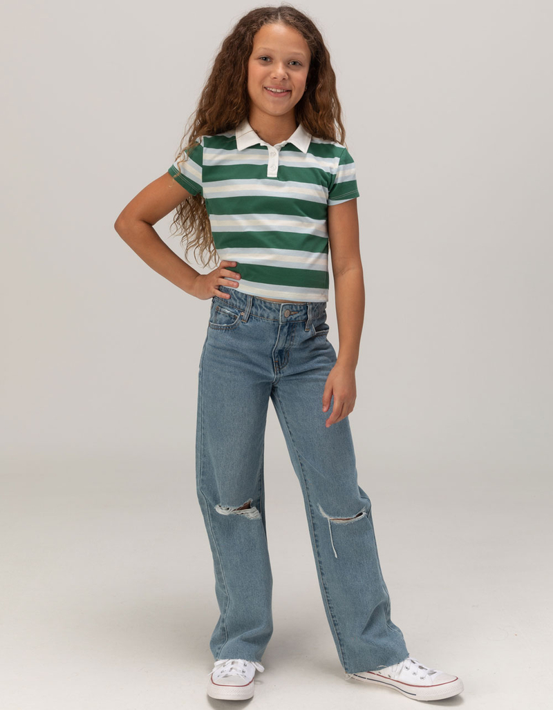 RSQ Girls Rugby Stripe Polo Shirt image number 4