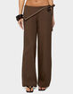 EDIKTED Avery Studded Foldover Straight Leg Pants image number 1