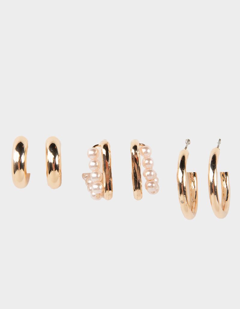 FULL TILT 3 Pack Pearl/Hoop Earring Set image number 0