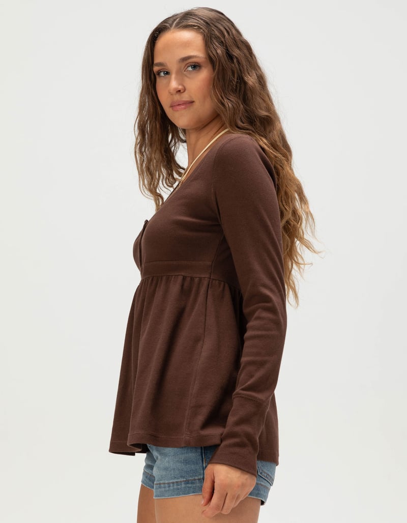RSQ Womens Long Sleeve Babydoll Top image number 2