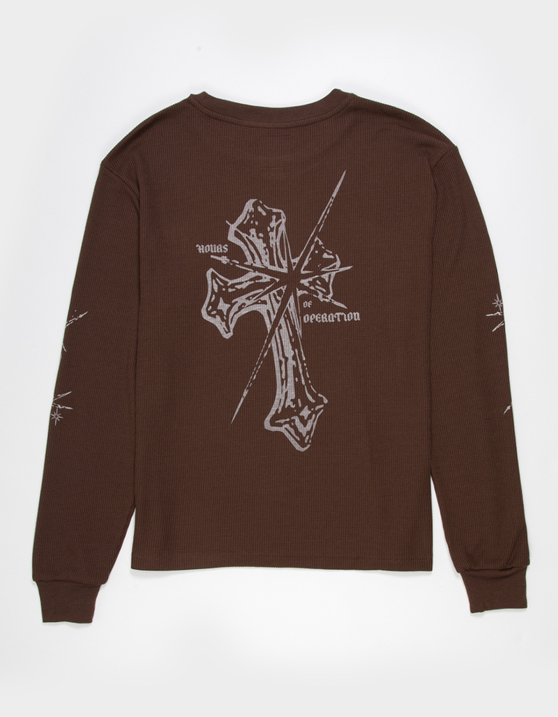 HOURS OF OPERATION Infinity Mens Long Sleeve Waffle Knit Shirt image number 0