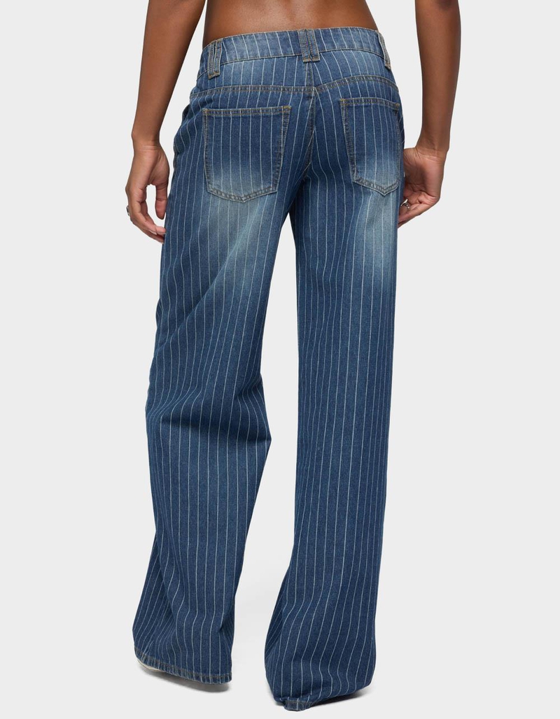 EDIKTED Tall Cory Striped Low Rise Baggy Jeans image number 2