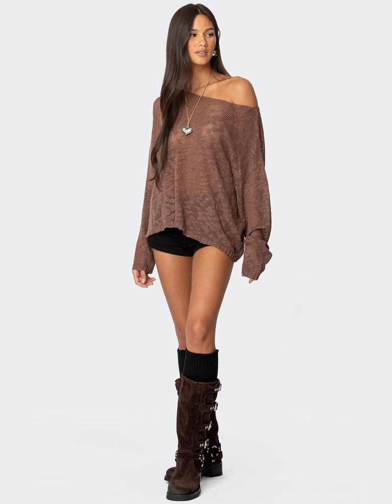 EDIKTED Bri Oversized Boat Neck Sweater image number 3