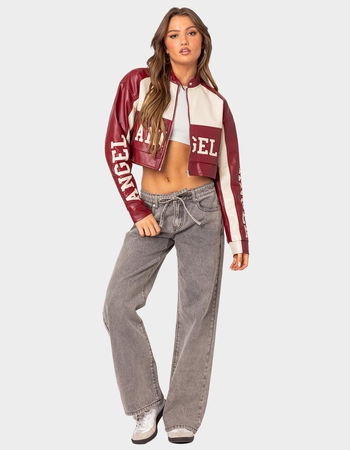 EDIKTED Tie Waist Washed Low Rise Jeans Alternative Image