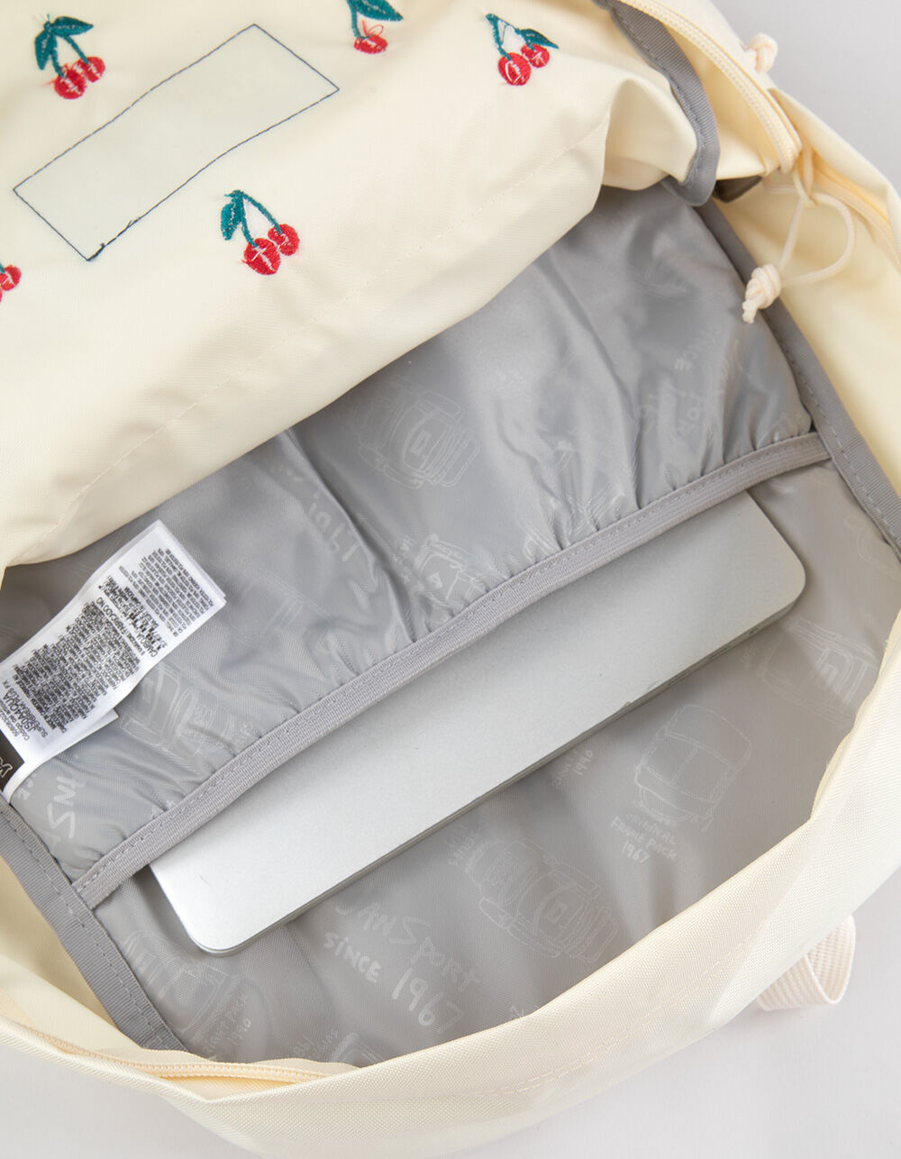 JANSPORT SuperBreak Plus FX Backpack - CHERRY EMBROIDERY COCONUT