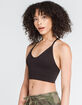 FULL TILT O-Ring Back Seamless Ribbed Black Bralette image number 2