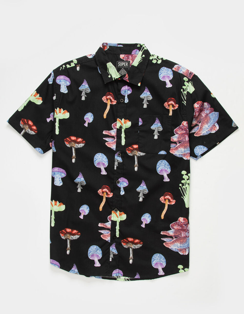 SUPER MASSIVE Mushroom Mens Button Up Shirt image number 0
