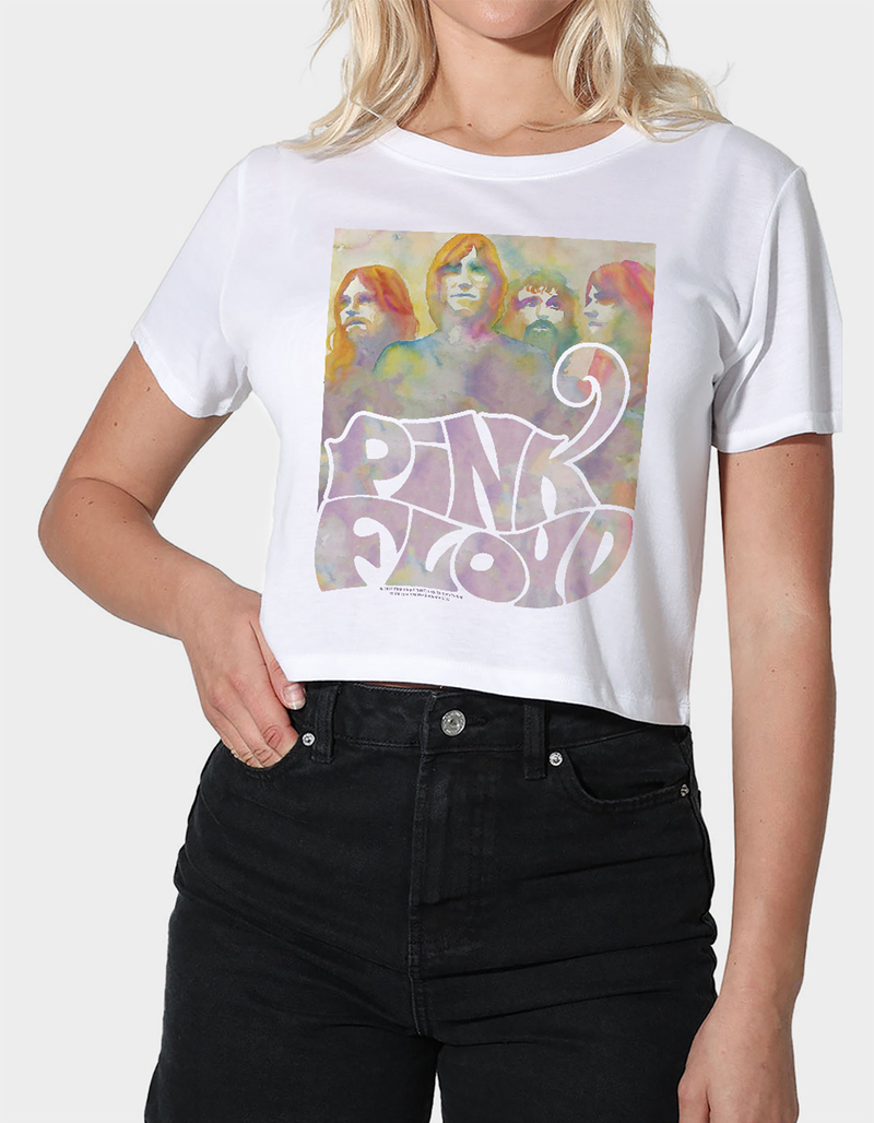 PINK FLOYD Water Color Band Womens Cropped Tee image number 0